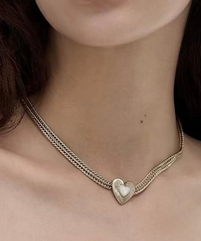 Boutique Gold Alloy Love Shell Pendant Necklace