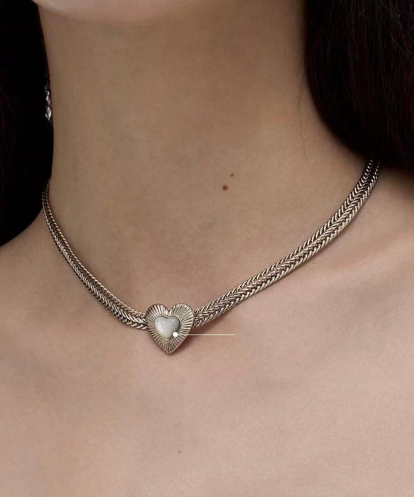 Boutique Gold Alloy Love Shell Pendant Necklace