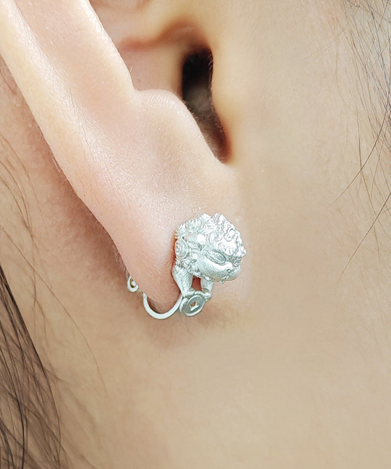 Boutique Handmade Pixiu Silver Ear Clip - Omychic