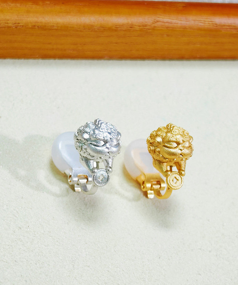 Boutique Handmade Pixiu Silver Ear Clip - Omychic