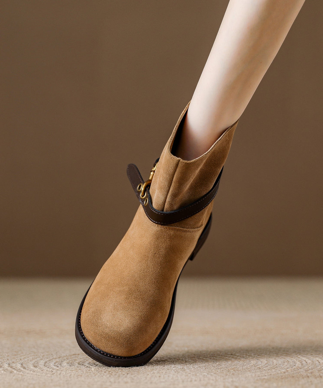 Boutique Khaki Suede Splicing Comfy Boots