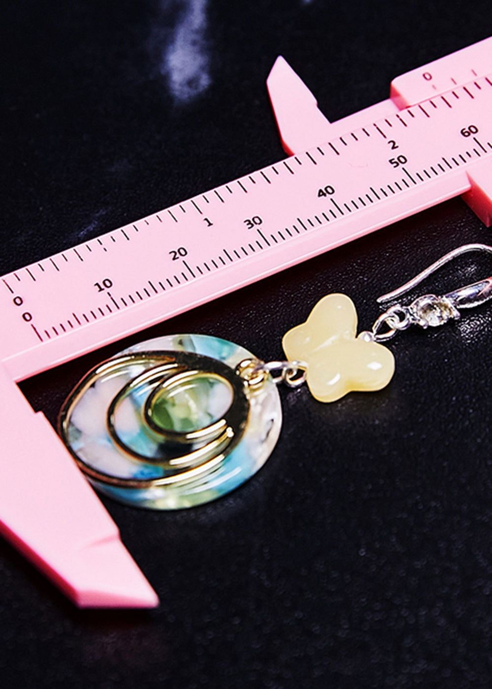 Boutique Light Yellow Butterfly Jade Drop Earrings
