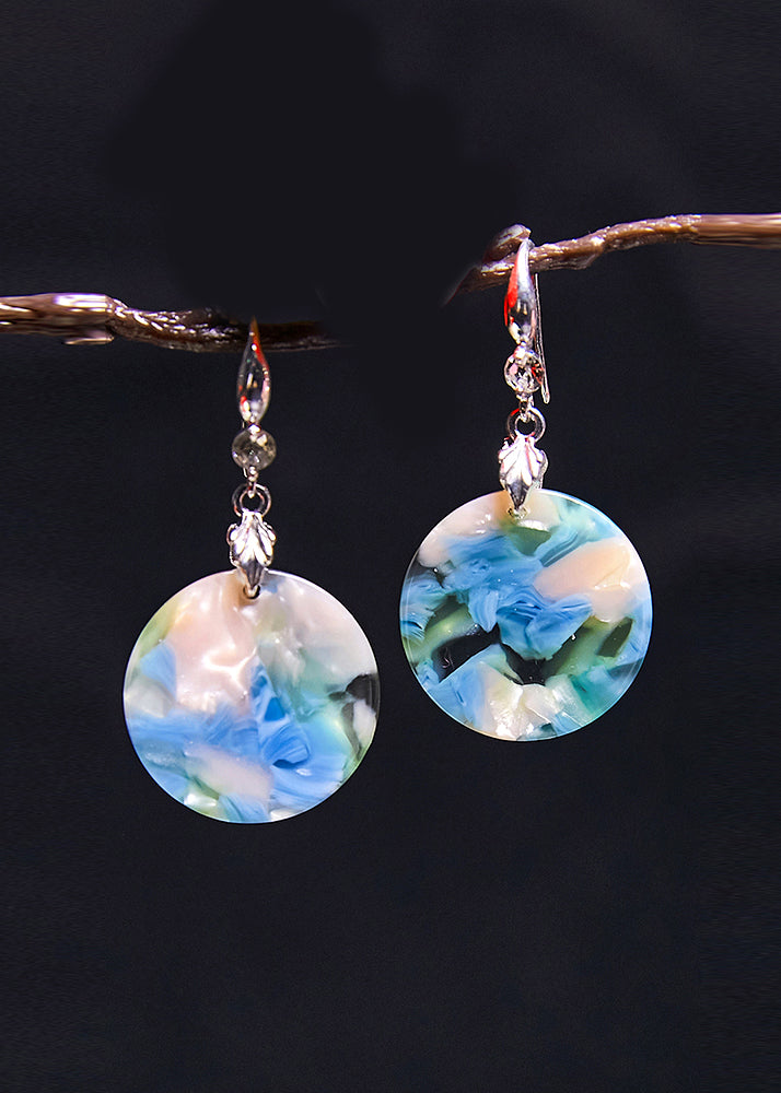 Boutique Original Design Print Acrylic Drop Earrings