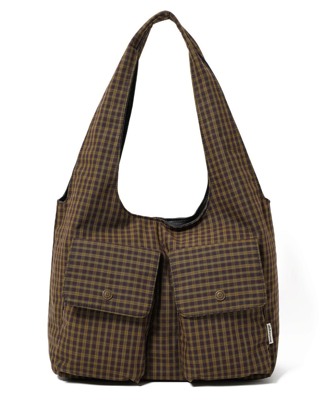 Boutique Plaid Pockets Canvas Large Capacity Shoulder Bag