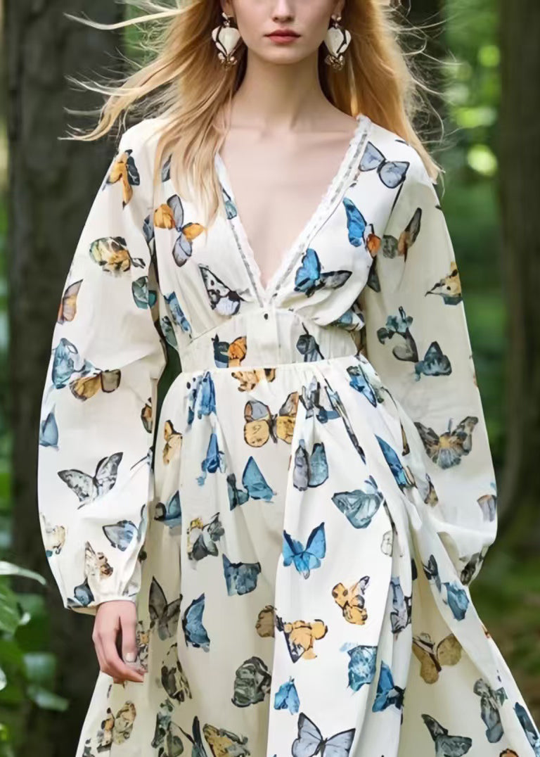 Boutique Polychrome Butterfly Patchwork Lace Party Dress Spring
