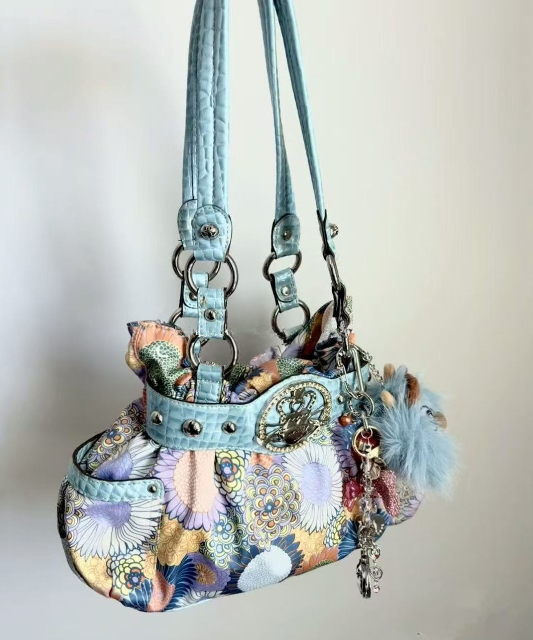 Boutique Print Solid Durable Nylon Womens Shoulder Bags