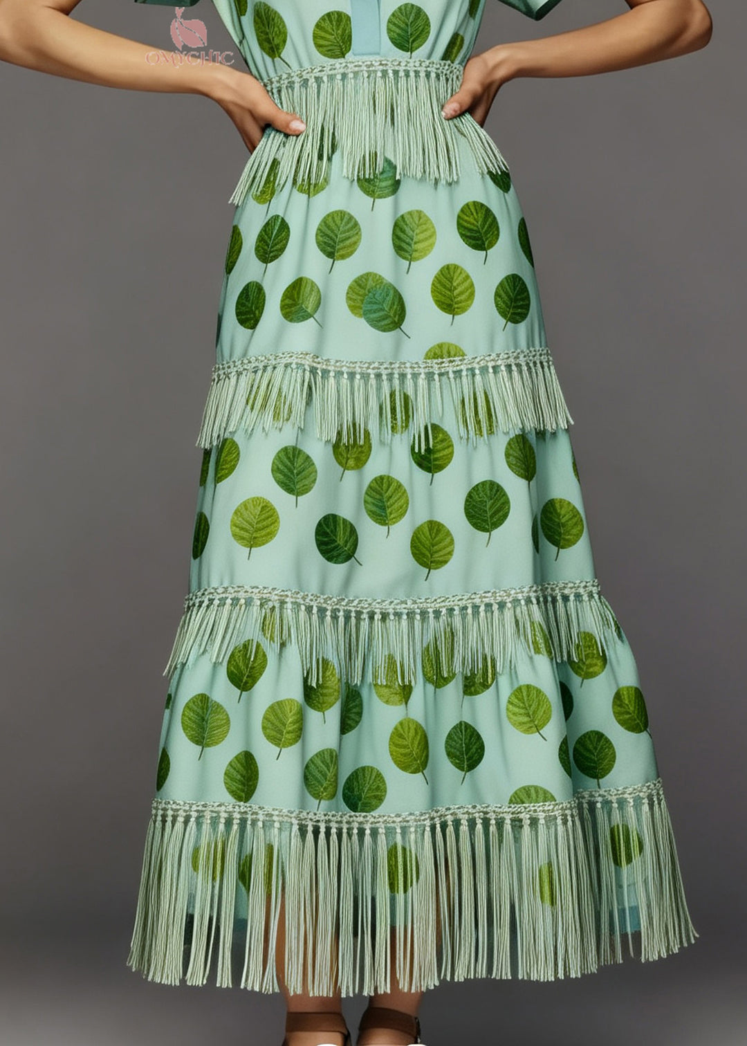 Boutique Print Tasseled Patchwork Cotton Dress Summer