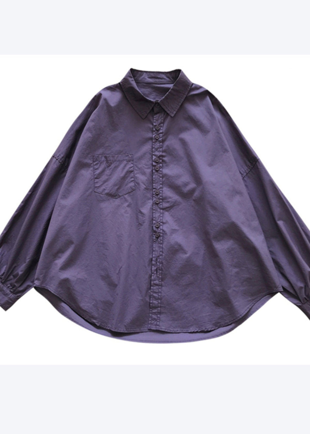 Boutique Purple Oversized Cotton Shirt Top Fall
