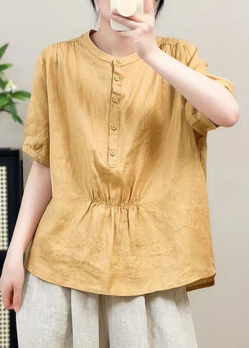 Boutique Purple Oversized Wrinkled Linen Shirt Top Summer