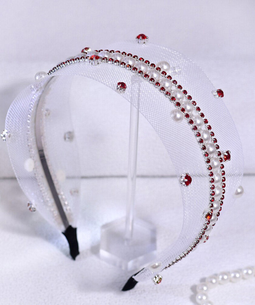 Boutique Red Acrylic Zircon Hollow Out HairPiece - Omychic