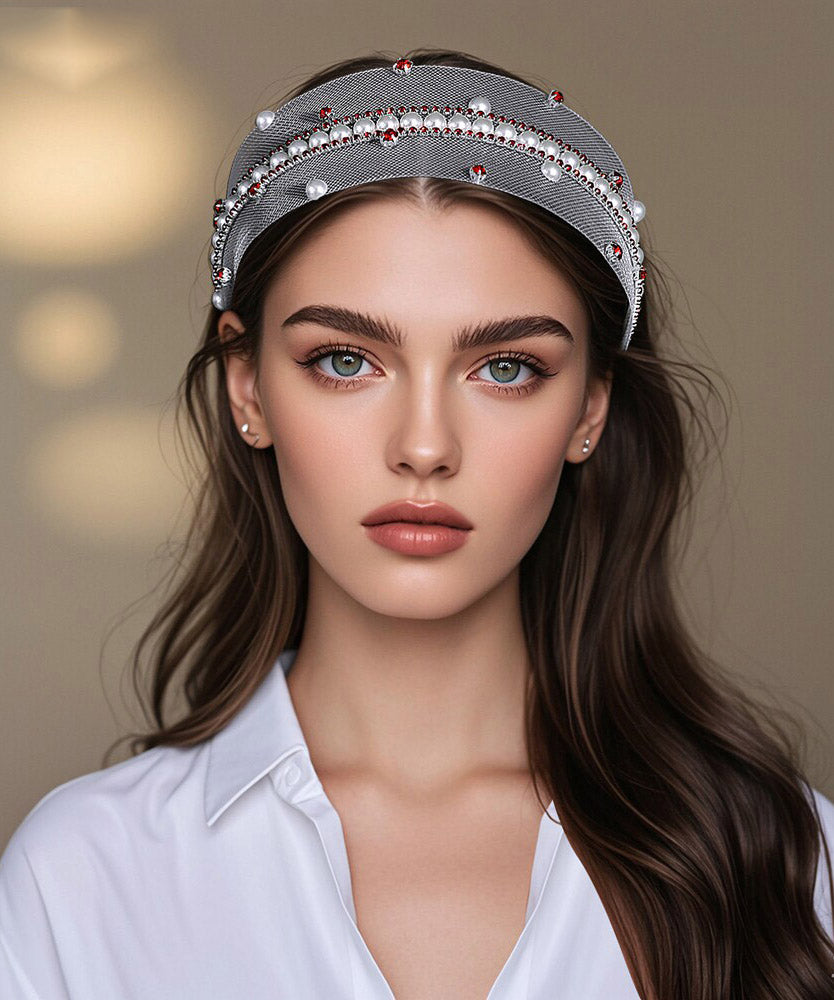 Boutique Red Acrylic Zircon Hollow Out HairPiece - Omychic