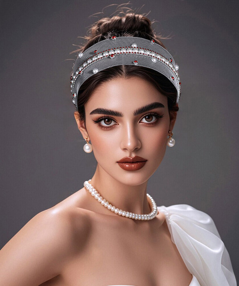 Boutique Red Acrylic Zircon Hollow Out HairPiece - Omychic