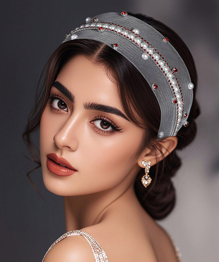 Boutique Red Acrylic Zircon Hollow Out HairPiece - Omychic