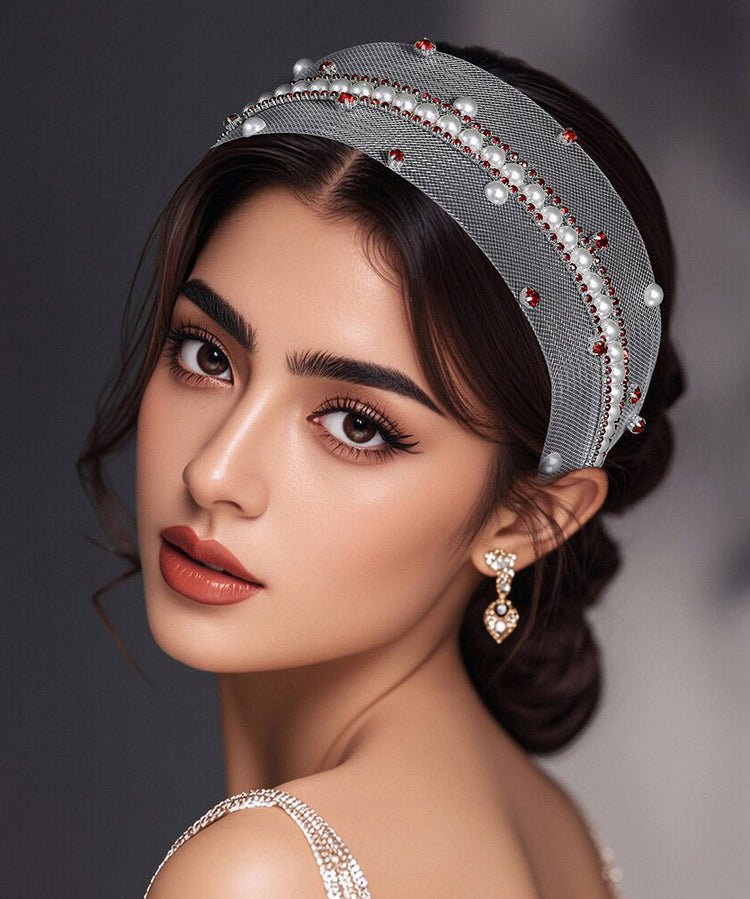 Boutique Red Acrylic Zircon Hollow Out HairPiece - Omychic