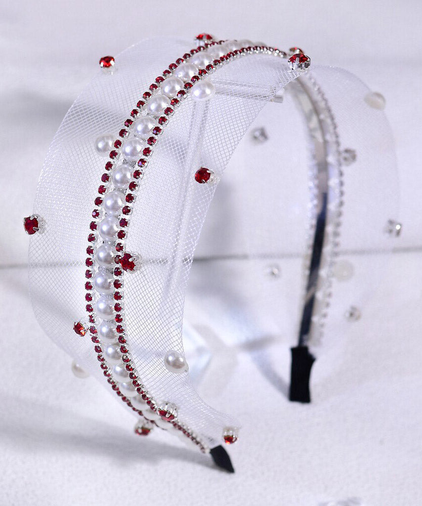 Boutique Red Acrylic Zircon Hollow Out HairPiece - Omychic