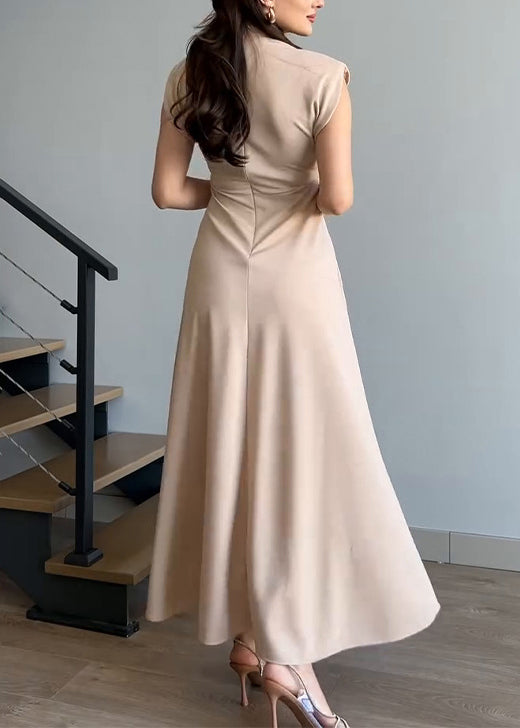 Boutique Red O Neck Side Open Long Dress Summer