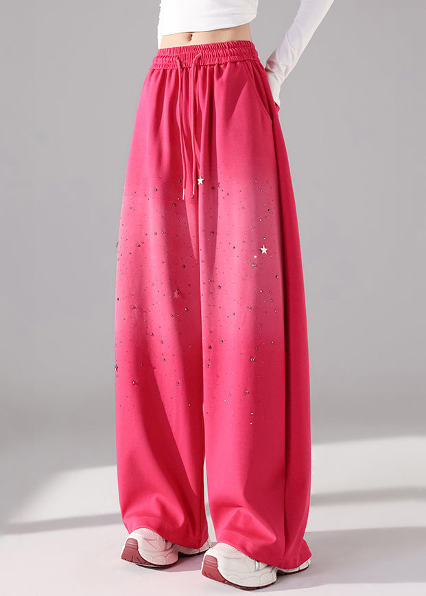 Boutique Rose Tie Waist Draping Wide Leg Pants Fall