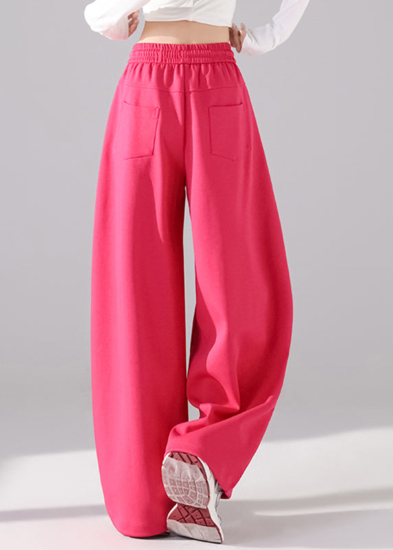 Boutique Rose Tie Waist Draping Wide Leg Pants Fall