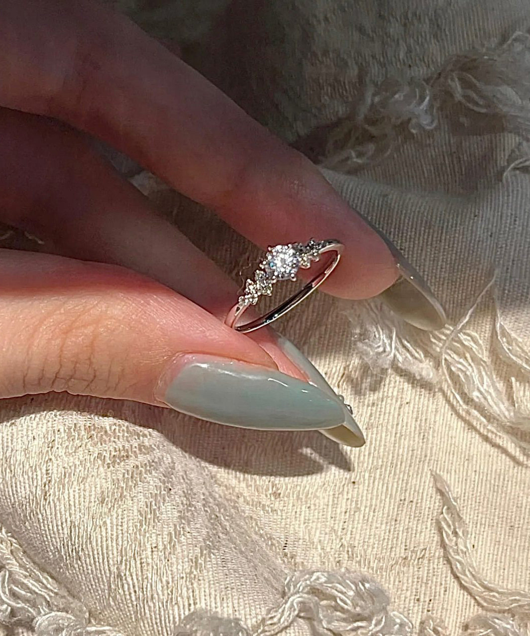 Boutique Silk 925 Silver Zircon Open Rings