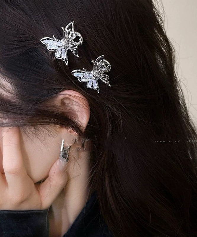 Boutique Silk Alloy Zircon Crystal Bow Hairpin