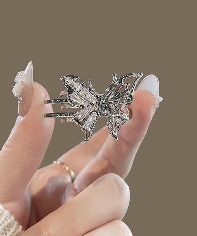 Boutique Silk Alloy Zircon Crystal Bow Hairpin