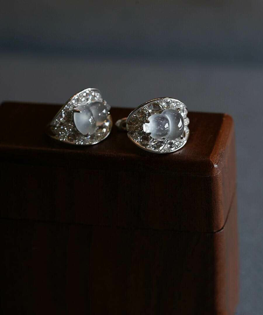 Boutique Silk Alloy Zircon Crystal Gourd Stud Earrings