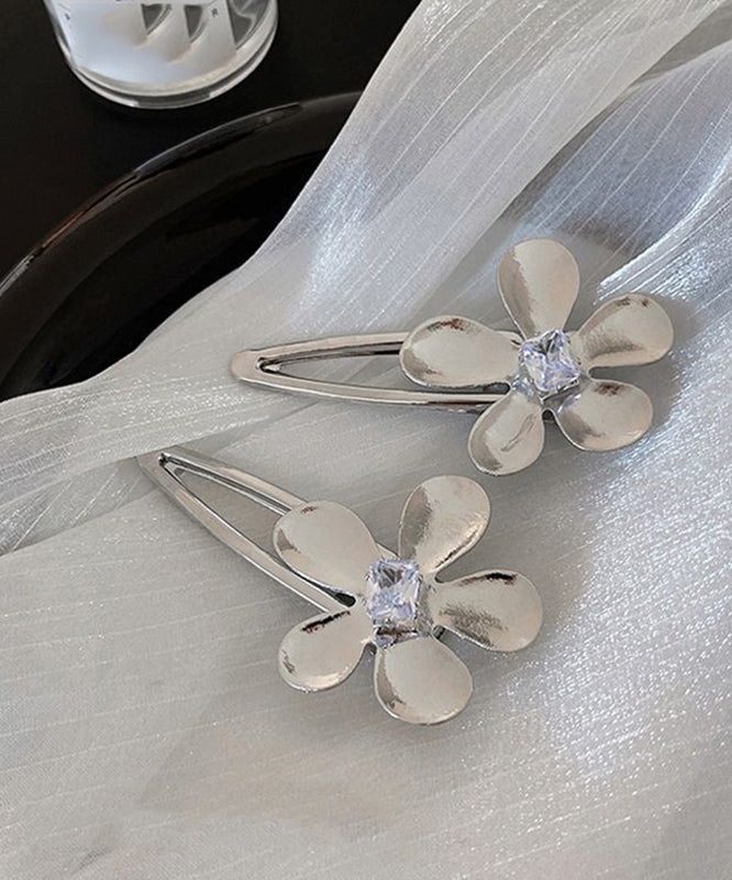 Boutique Silk Alloy Zircon Floral Hairpin