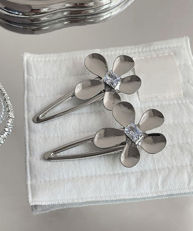 Boutique Silk Alloy Zircon Floral Hairpin