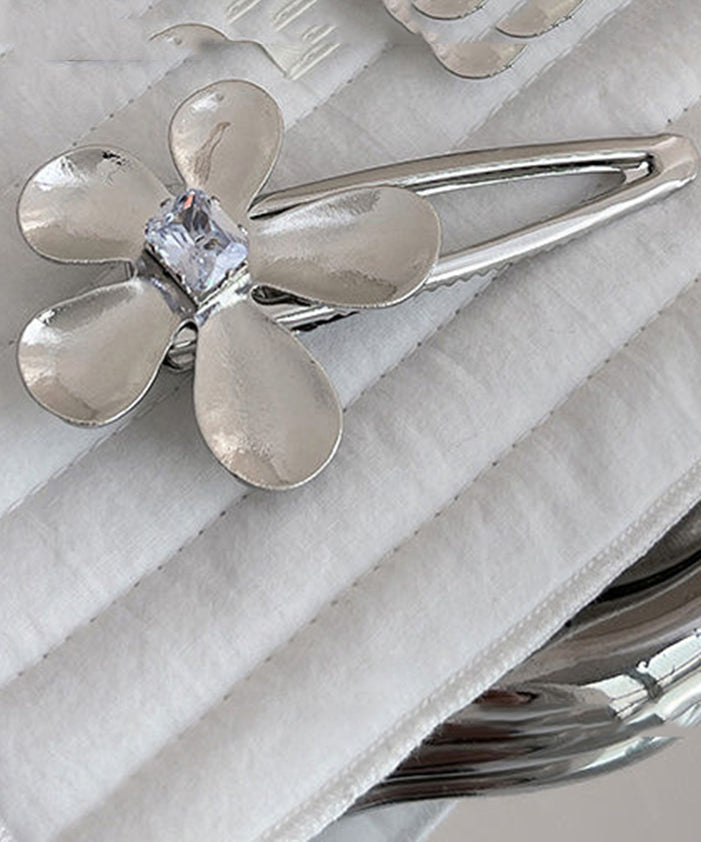 Boutique Silk Alloy Zircon Floral Hairpin