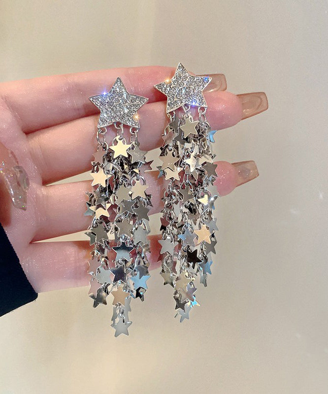 Boutique Silk Copper Star Tassel Drop Earrings