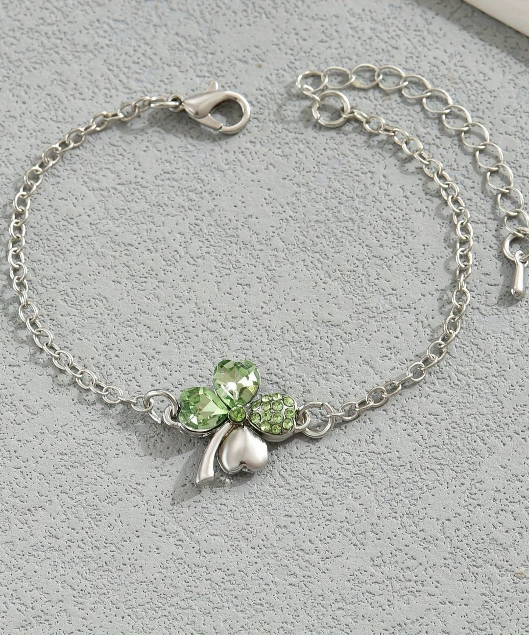 Boutique Silk Stainless Steel Crystal Floral Charm Bracelet