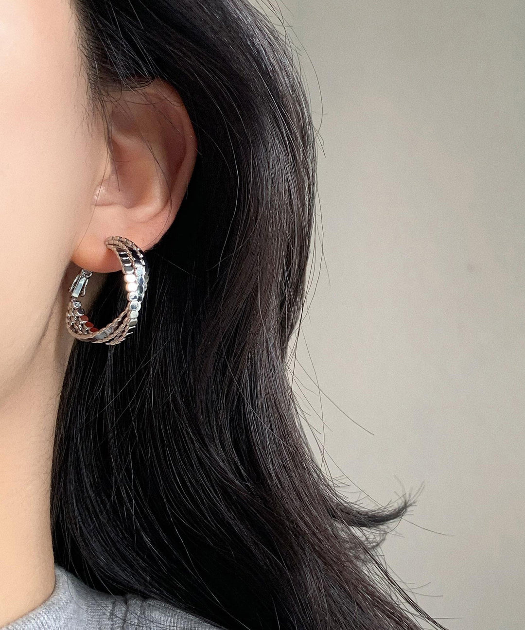 Boutique Silk Sterling Silver Fried Dough Twist Hoop Earrings