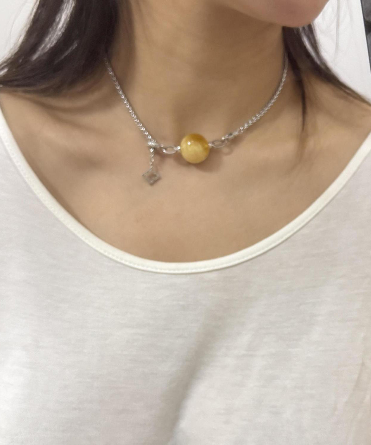 Boutique Silk Sterling Silver Pearl Rotate Lariat Necklace - Omychic