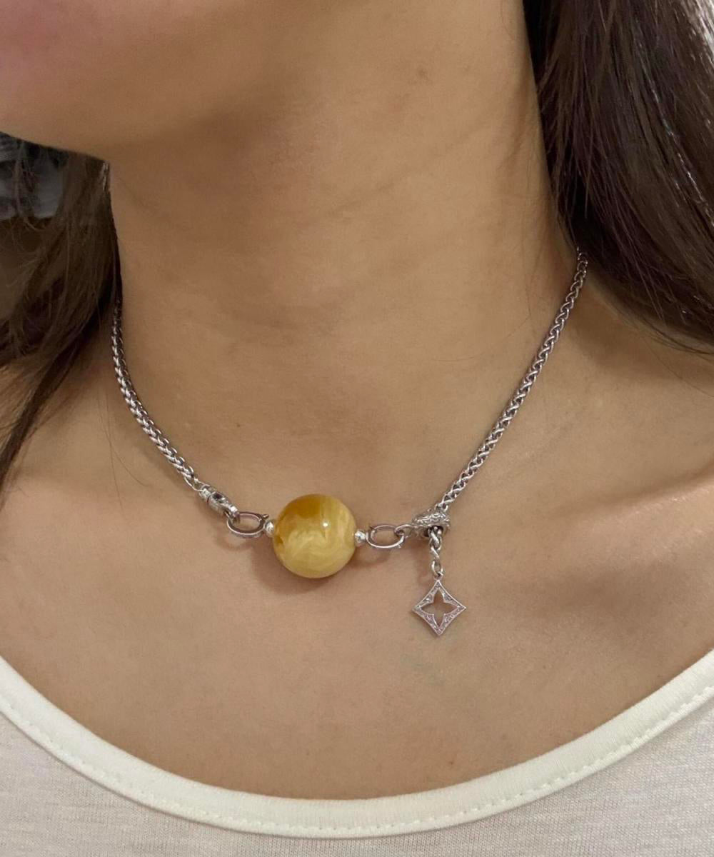 Boutique Silk Sterling Silver Pearl Rotate Lariat Necklace - Omychic