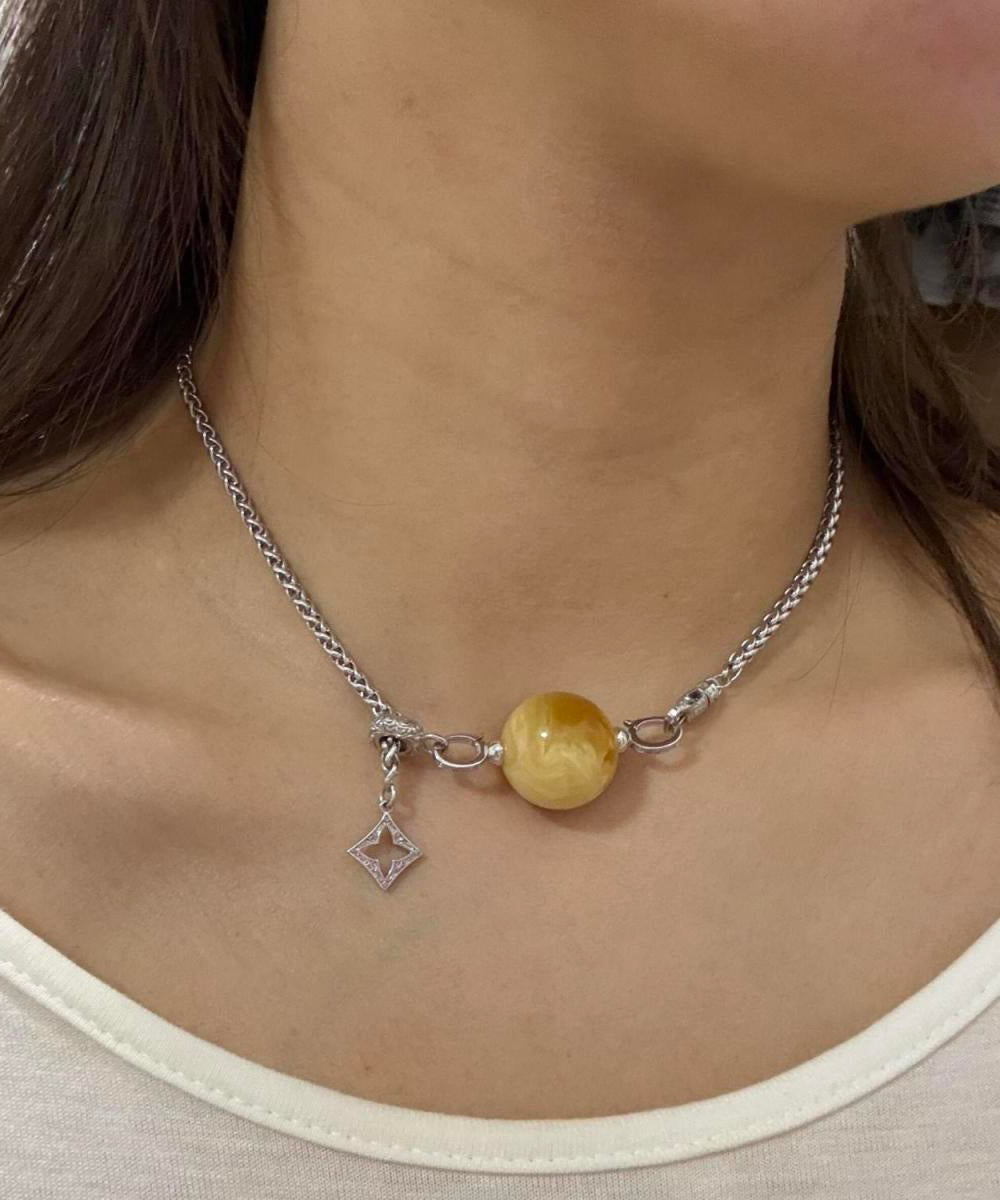 Boutique Silk Sterling Silver Pearl Rotate Lariat Necklace - Omychic