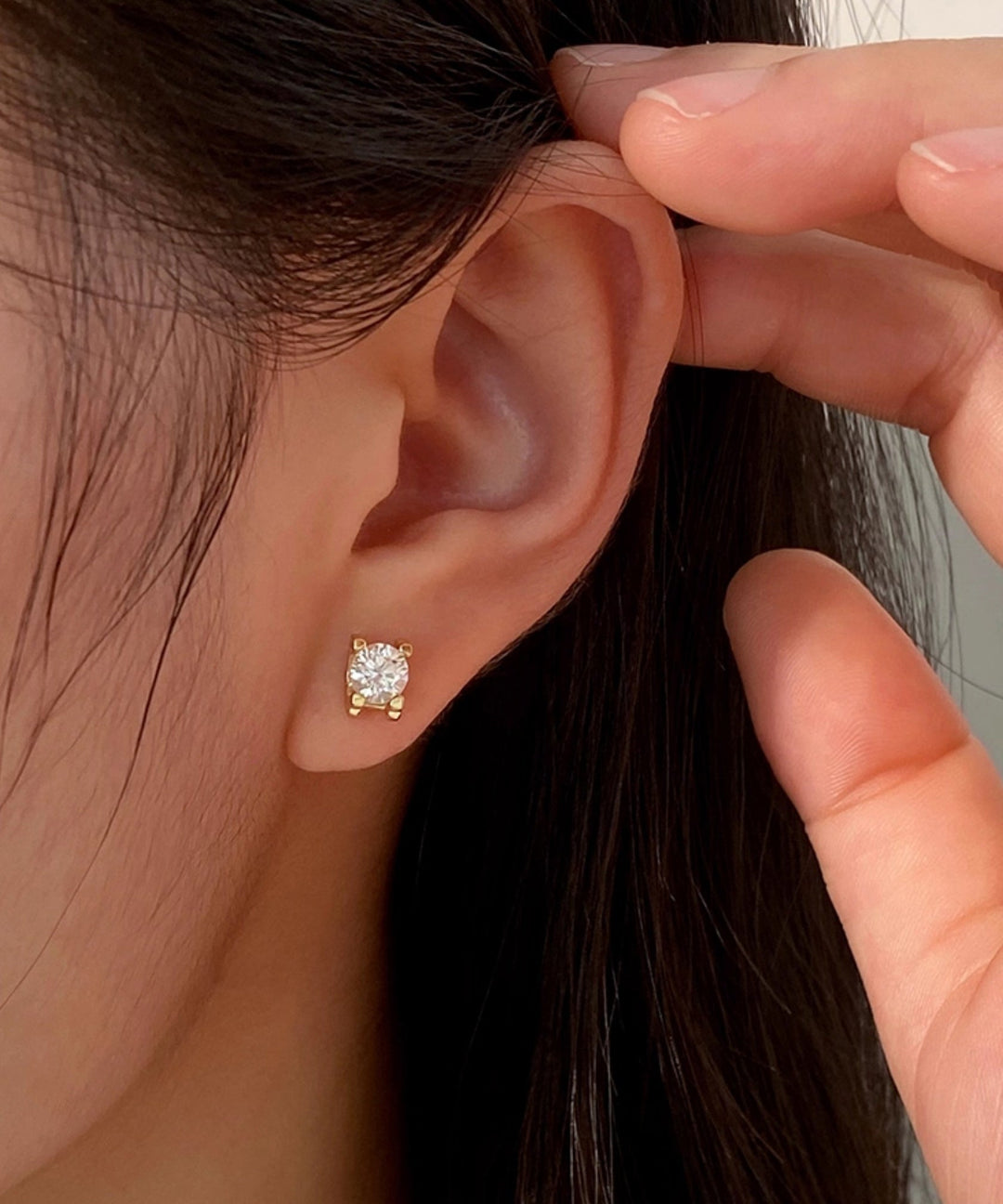 Boutique Silver Zircon Gilding Stud Earrings