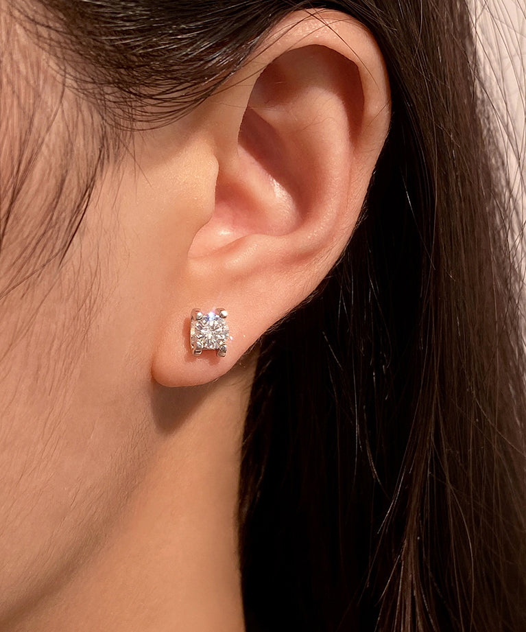 Boutique Silver Zircon Gilding Stud Earrings