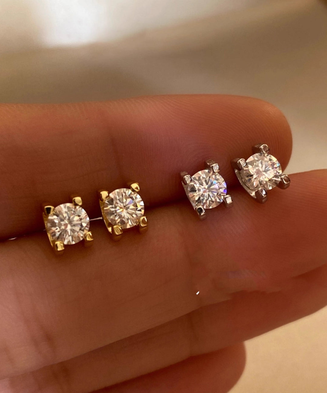 Boutique Silver Zircon Gilding Stud Earrings