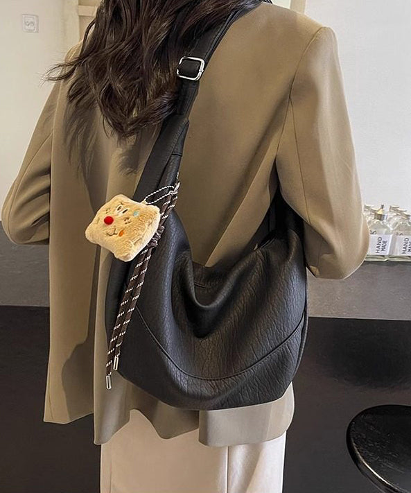 Boutique Solid Durable Large Capacity Faux Leather Message Bag