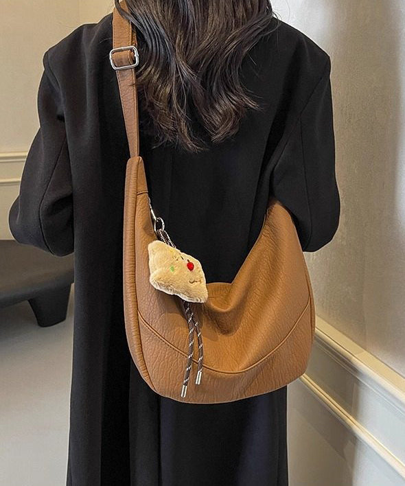 Boutique Solid Durable Large Capacity Faux Leather Message Bag