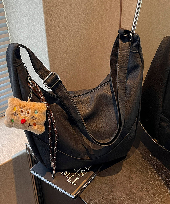 Boutique Solid Durable Large Capacity Faux Leather Message Bag