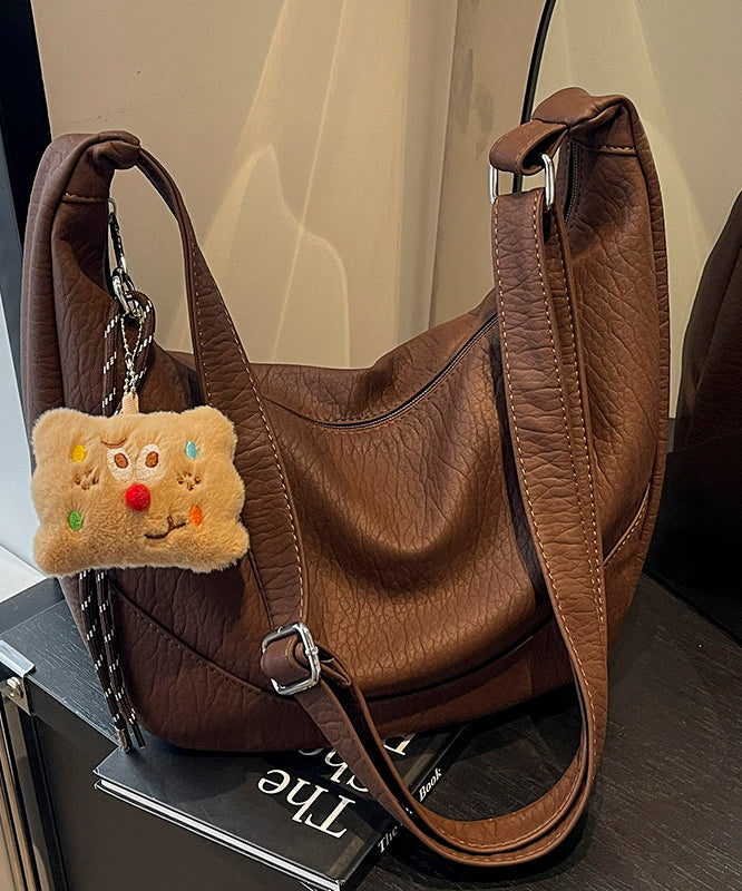 Boutique Solid Durable Large Capacity Faux Leather Message Bag