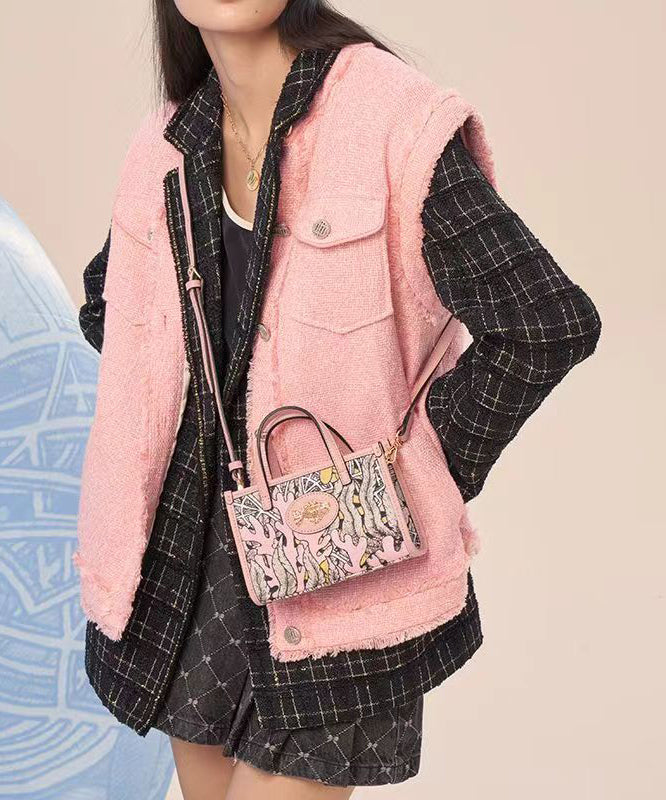 Boutique Stylish Pink Print Satchel Bag Handbag