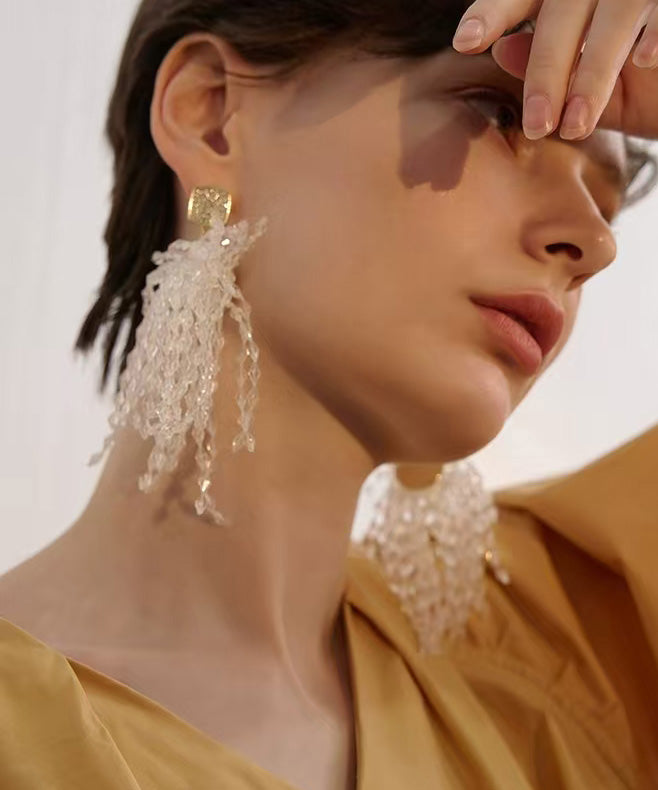 Boutique Tassel Crystal Zircon Stud Earrings