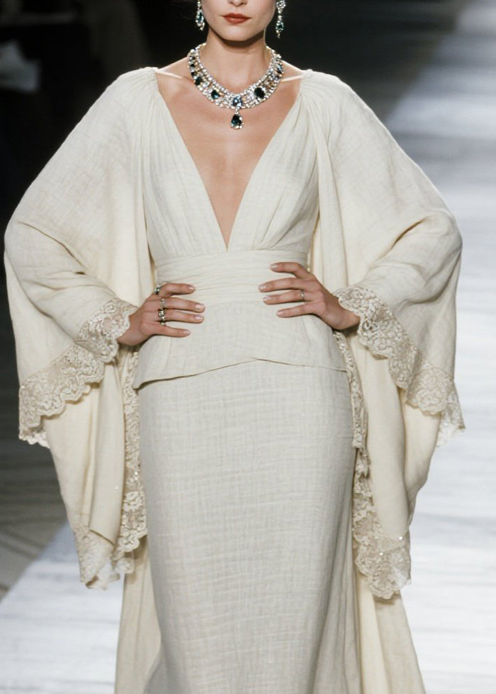 Boutique V Neck Lace Patchwork Cotton Two Piece Set Fall