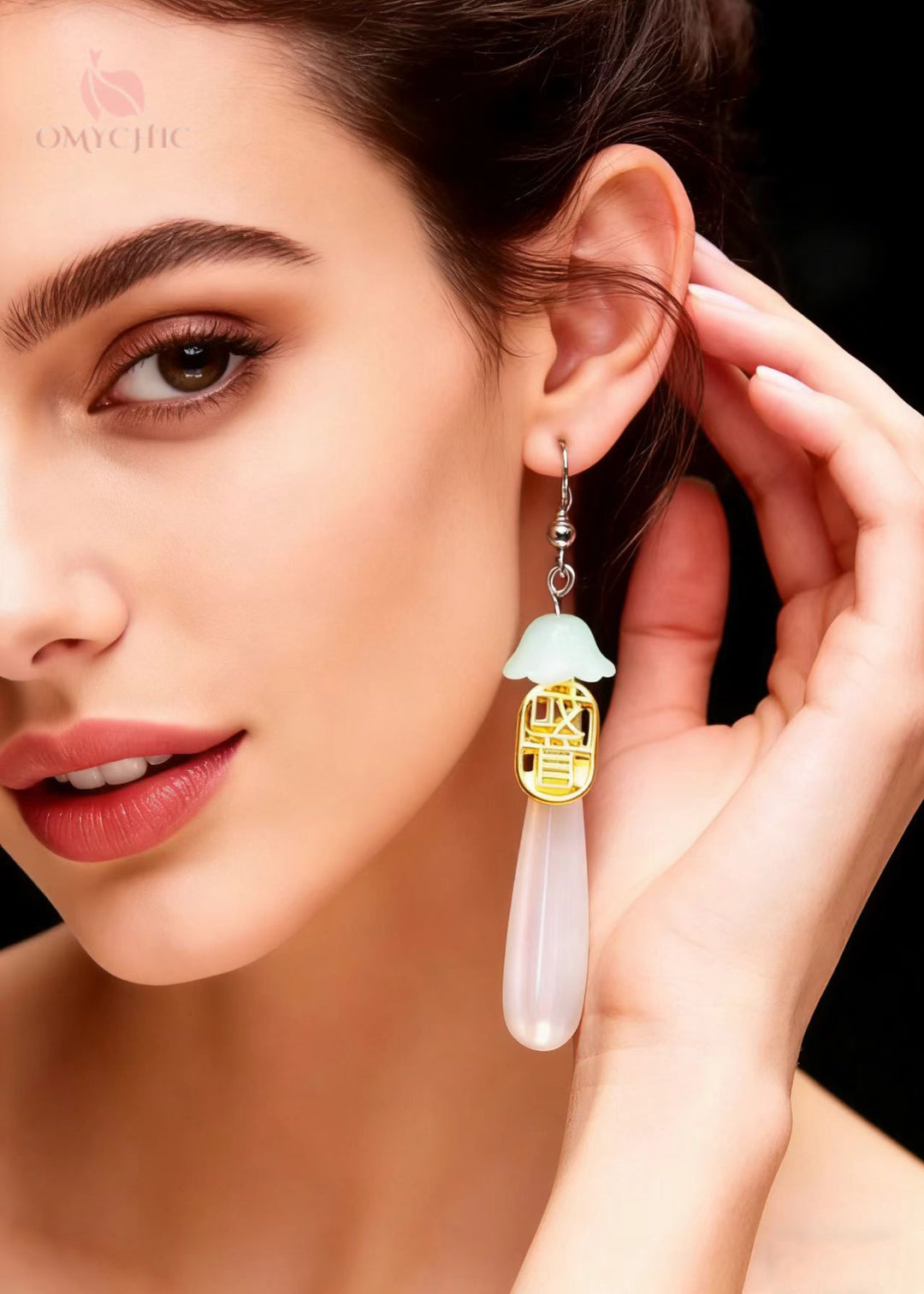 Boutique Water Droplet Pearl Fupai Drop Earrings