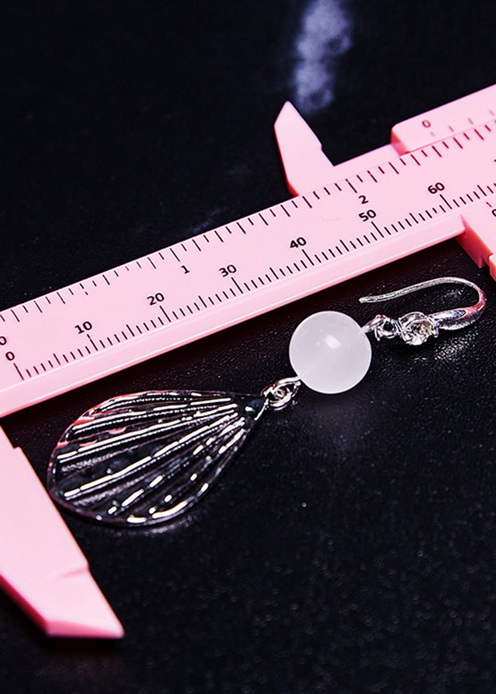 Boutique White Hollow Out Gem Stone Drop Earrings