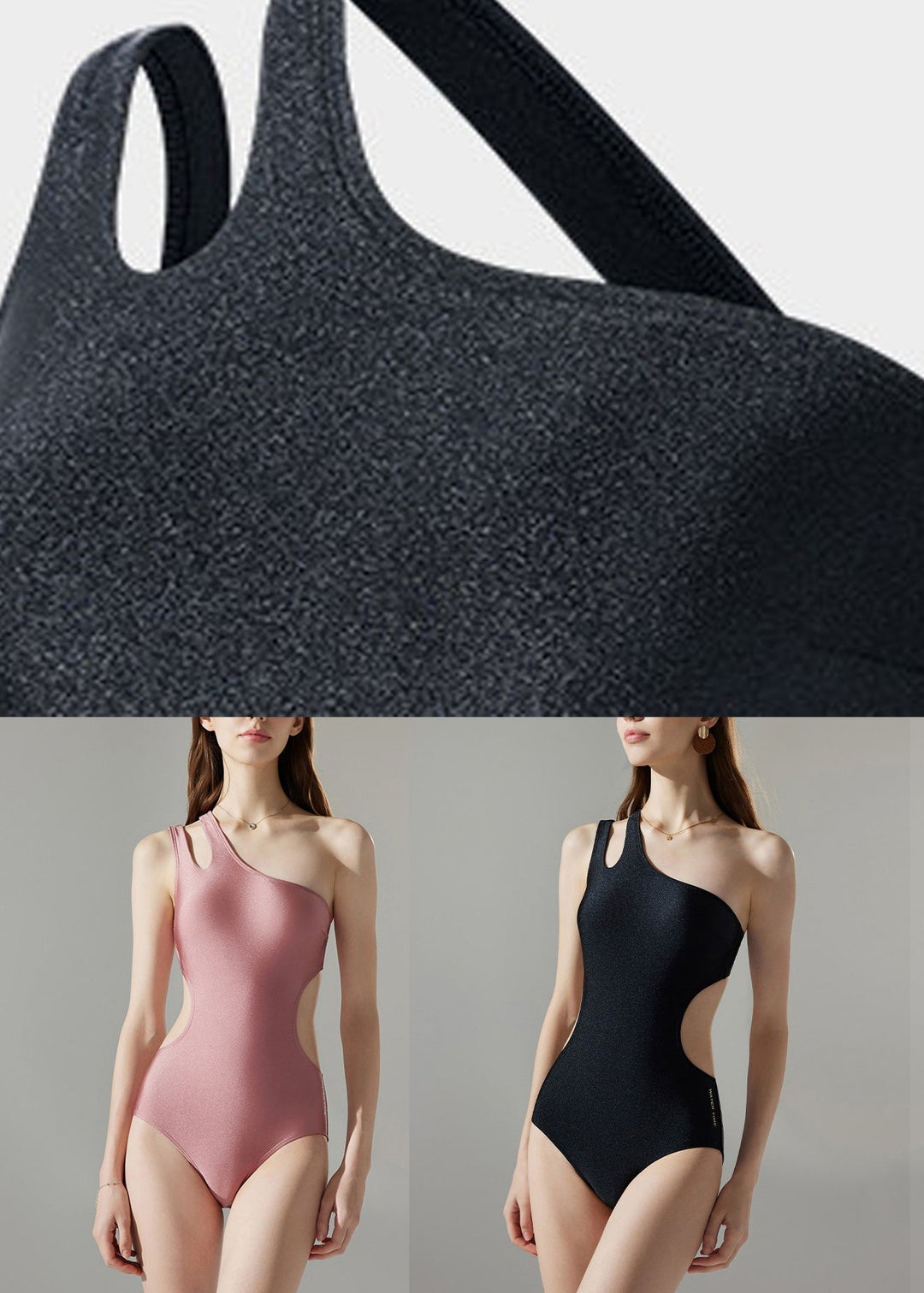 Brief Black Backless Solid Bodysuit Swimwear