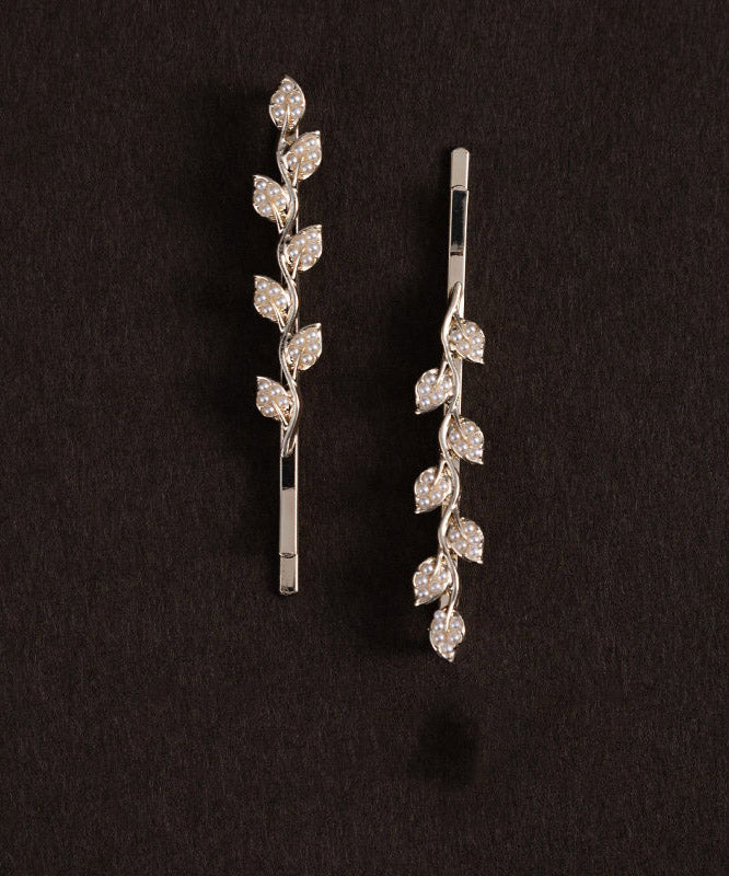 Brief Champagne Alloy Pearl A Pair Hairpin - Omychic