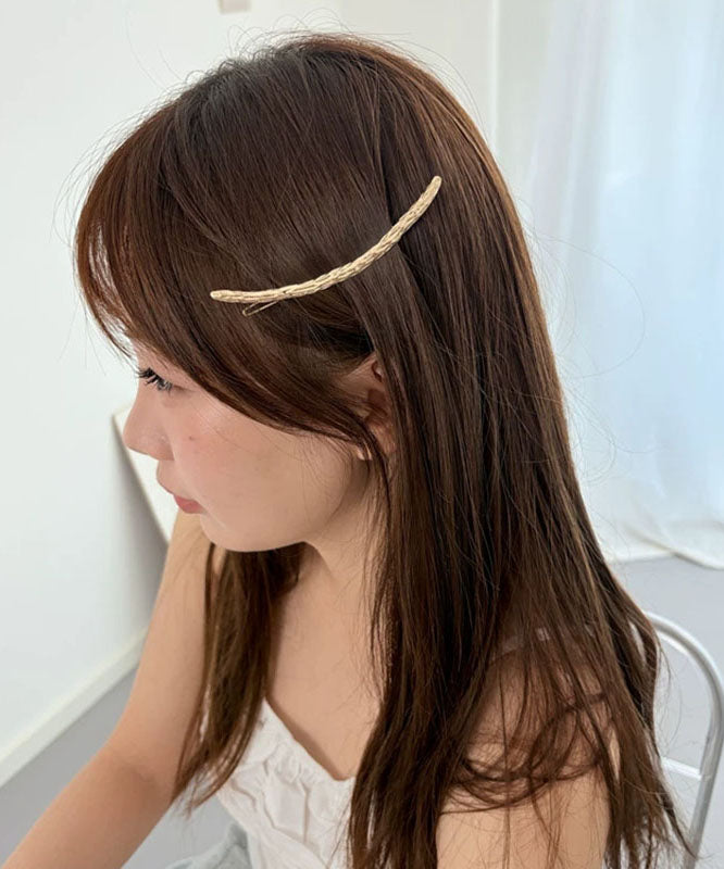 Brief Gold Copper Overgild Asymmetrical Hairpin
